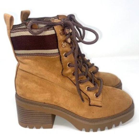 Bamboo Affirm Heeled Boots Natural Tan Size 6.5 - Picture 3 of 6